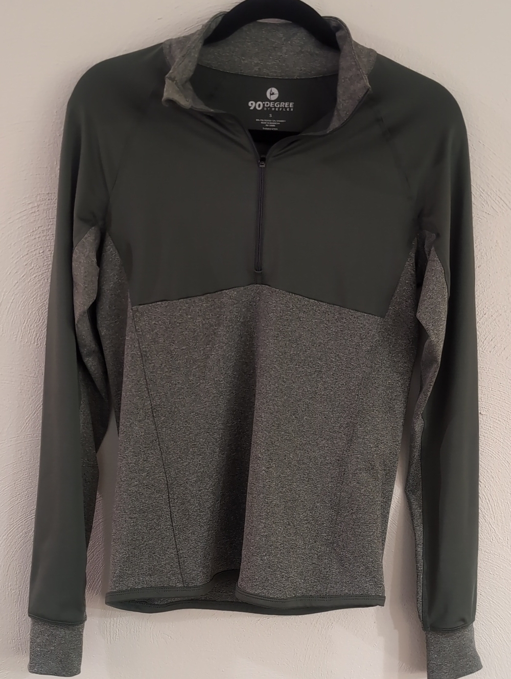 90 Degree By Reflex Olive Green & Heather Green Women's Zip-Up Pullover
